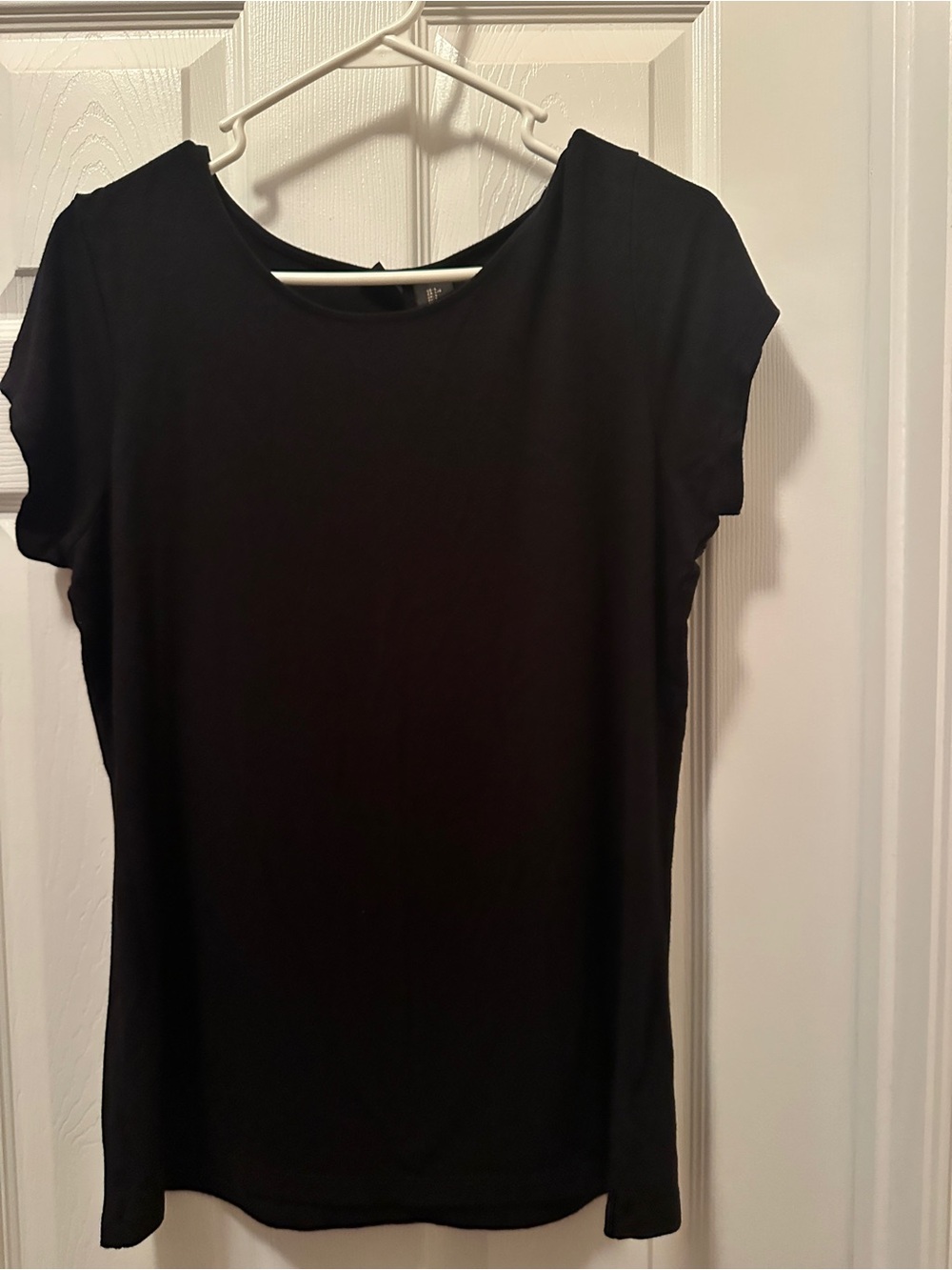 Catherine Malandrino Black Short Sleeve Scoop Neck Tee